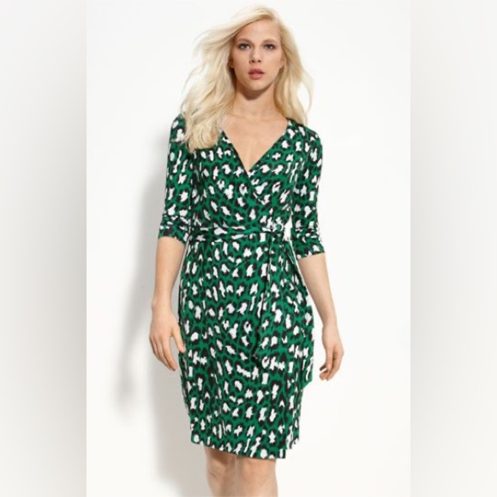 Diane Von Furstenberg Green and Blue Floral Dress